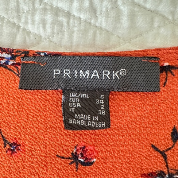 Primark Women's V-Neck Floral Blouse Shirt Top Size 2 - Picture 2 of 6